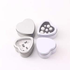 Boîte de rangement créative en fer blanc de qualité alimentaire en forme de cœur avec fenêtre, étui à bijoux DIY pour bonbons et chocolats, emballage cadeau - Product Image 1