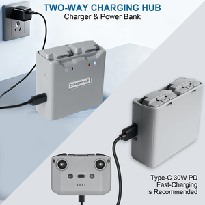 Nouveauté : Hub de charge bidirectionnel à deux ports avec <span class=keywords><strong>2</strong></span> batteries pour DJI Mini <span class=keywords><strong>2</strong></span>/SE/<span class=keywords><strong>2</strong></span> SE/4K - Product Image 2