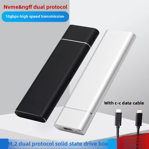 علبة محول <span class=keywords><strong>M</strong></span>.2 NVMe/NGFF نوع-C 3.1 ثنائية البروتوكول لمحركات الأقراص الصلبة SSD، حافظة قابلة للتحويل من مادة الكمبيوتر تدعم محركات الأقراص الصلبة <span class=keywords><strong>M</strong></span>.2 SATA SSD بسرعة 10 جيجابت مع حماية آمنة 2 - Product Image 4