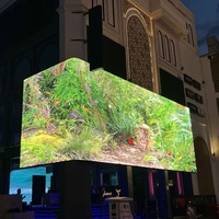 Pantalla de empalme LED curvada P3.9 Premium, cartelera impermeable para exteriores, publicidad de pared de vídeo, clasificación IP65 para negocios de autoservicio