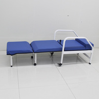 Chaise d'accompagnement médical de luxe pliable pour patient, convertible en lit d'hôpital