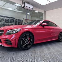 Vinyle de recouvrement automobile en PET TPU moulé, rouge fraise, ultra brillant, effet cristal, rouleau complet 1,52x18m/5x60ft pour voitures - Vente en gros