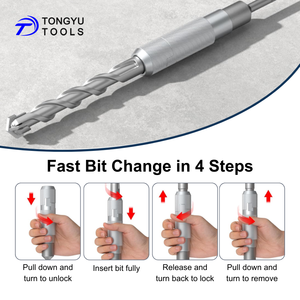 Adaptador <span class=keywords><strong>SDS</strong></span> Plus para <span class=keywords><strong>SDS</strong></span> <span class=keywords><strong>Max</strong></span> para Martelete com Extensão e Anel de Trava de Aço Reforçado para Martelos Rotativos - Product Image 6