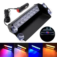 Feux stroboscopiques LED pour voiture 12V DC, rouge, bleu, jaune, blanc, lampes de signalisation, clignotants d'urgence, lumière d'avertissement pour pare-brise, prise allume-cigare