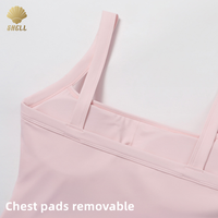 Ensemble 5 pièces CNSHELL : Soutien-gorge dos croisé, débardeur, legging évasé avec poches latérales – Idéal Yoga, Tennis, Activités de plein air et Gym