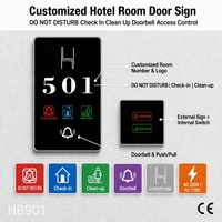 Letrero Personalizado para Puerta de Habitación de Hotel con Número, Timbre, Señal de No Molestar (DND), Control de Acceso, Botón de Limpieza y Timbre de Empujar/Tirar