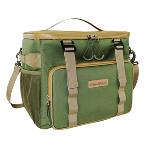 Sac isotherme vert de grande capacité, pliable, avec sangles réglables, pour pique-nique et utilisation en extérieur, avec porte-canettes - Product Image 1