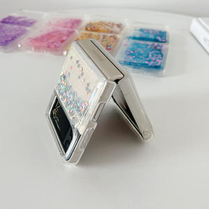 Fashion Cool Love Heart Glitter Quicksand custodia per telefono per Samsung Galaxy Z Flip <span class=keywords><strong>5</strong></span> Z Flip 4 ZFlip3 <span class=keywords><strong>Cover</strong></span> con paillettes liquide antiurto - Product Image 2