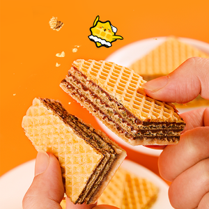 بسكويت ويفر بنكهة الشوكولاتة والكاكاو معتمد حلال من مانغيهوفو، بسكويت هش ولذيذ، وجبات خفيفة في أكياس كبيرة - Product Image 2