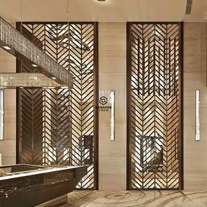 Dekoratives Hotel Restaurant Edelstahl Faltwand Bildschirm Raumteiler Trennwände
