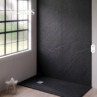 Panneau mural de salle de bain à motif géométrique, panneau mural de douche en SPC imitation marbre blanc, revêtement mural de douche pour salle de bain de bureau