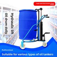Nouveau chariot multifonctionnel pour fûts d'huile avec manutention hydraulique manuelle, disponible en options fer et plastique