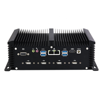Ordinateur industriel intégré sans ventilateur, Core i5 i7 4500U, double LAN, Mini PC de bureau w/ 2 * RJ45 6 * RS232 COM 8 * USB, double affichage