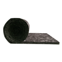 Laine de verre isolante certifiée CE, recouverte de tissus noirs mats, 32 kg/m³, 50 mm, classe A1, résistante au feu, couverture en laine de verre noire
