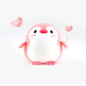 批发定制来样定做20m-28厘米可爱粉色企鹅毛绒动物毛绒玩具企鹅毛绒公仔鹿牛角熊毛绒玩具