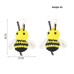 Orecchini a forma di ape fatti a mano all'uncinetto con perline con fiocco di balletto perle di perle alla moda classico religioso Girly Heart - Product Image 6