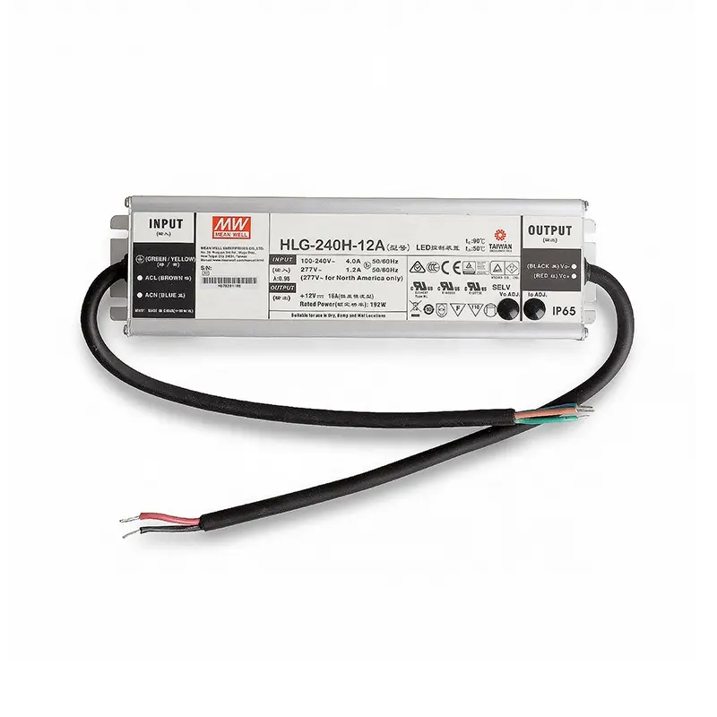 Asli MEAN WELL HLG-240H-12 240W 12V Tegangan Konstan + Konstan Sekarang Driver LED Switching Power Supply