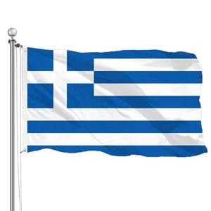 Drapeaux personnalisés en gros 90x150cm Drapeau national de la Grèce Bleu Blanc Croix Rayures 100D Polyester avec œillets - Product Image 1