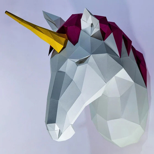 Nicro mô hình kỳ lân giấy thủ công sáng tạo thủ công Giấy origami mô hình 3D hình kỳ lân âm thanh nổi Bộ trang trí treo tường tự làm - Product Image 3