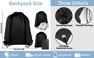 <b>Drawstring</b> <b>Backpack</b> Polyester Unisex Gym Bag Multiple Colors Convenient Softback Below 23 Litre Rope Handle - Product Image 4