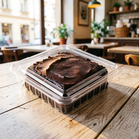 Groothandel Transparante Vierkante PET Plastic Blister Cake Box Voedselveilige Wegwerp Dessert Gebak Verpakkingsdoos