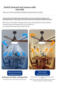 <span class=keywords><strong>Ventilador</strong></span> de <span class=keywords><strong>techo</strong></span> LED con Control remoto de 52 pulgadas nórdico moderno, 3 aspas de madera maciza, Motor Bldc con luz para sala de estar - Product Image 4