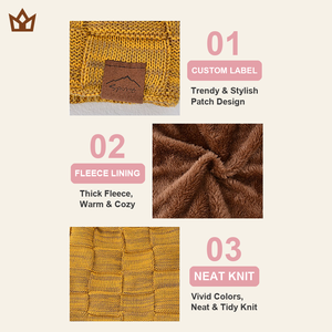 <span class=keywords><strong>Bonnet</strong></span> Slouchy Personnalisé Doublé Polaire à Carreaux Hiver Unisexe Homme <span class=keywords><strong>Femme</strong></span> Tricoté Épais Chaud <span class=keywords><strong>Bonnet</strong></span> Court Vente en Gros OEM Direct Usine - Product Image 3