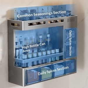 Organizador <span class=keywords><strong>de</strong></span> cocina <span class=keywords><strong>de</strong></span> doble capa para montar en la pared, 4, 5, 6 cajas para especias, estante para contenedores <span class=keywords><strong>de</strong></span> condimentos para uso doméstico en la cocina - Product Image 2