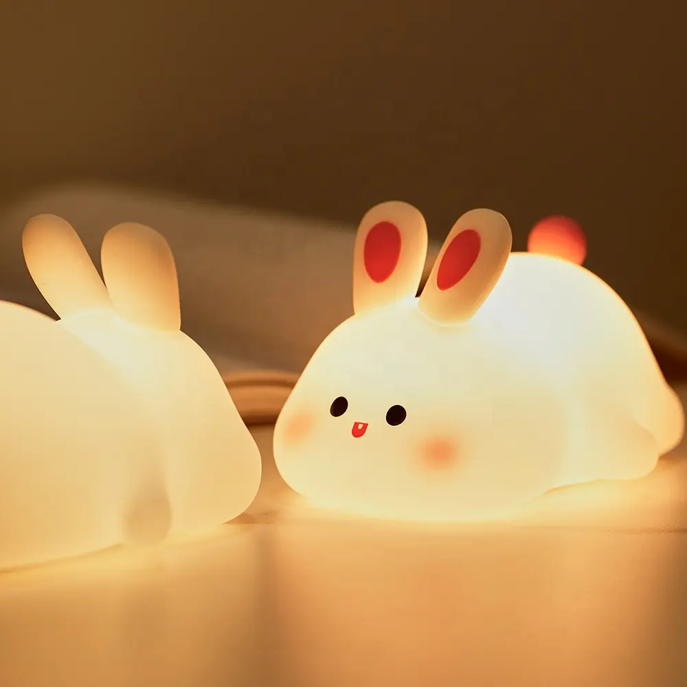 उच्च गुणवत्ता वाले प्यारे बंनी बेबी खरगोश ने रात रोशनी बच्चों के बेडरूम की सजावट उपहार
