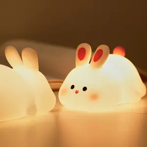 Chất Lượng Cao Dễ Thương Bunny Bé Thỏ LED Đèn Ban Đêm Trẻ Em Đèn Động Vật Silicone Đèn Cho Trẻ Em Phòng Ngủ Trang Trí Quà Tặng