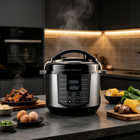 Cuisinière électrique multifonction 12-en-1, 5 L, en acier inoxydable, programmable numériquement, appareil de cuisine