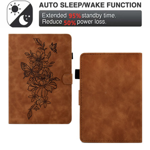 Étui de protection pour tablette en cuir PU gaufré personnalisé avec porte-cartes <span class=keywords><strong>et</strong></span> support pour Kindle Paperwhite 12e génération 2024 7'' - Product Image 3