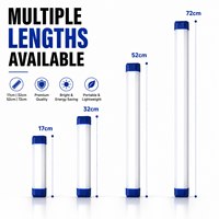Lampe de secours LED rechargeable, tube lumineux portable magnétique pour camping, 17-72cm, 3 modes, intensité réglable, USB, lampe de marché nocturne