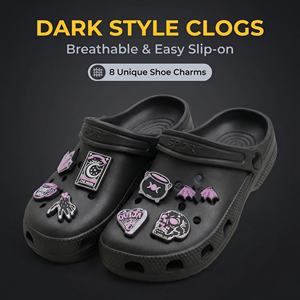 Pantuflas de Halloween con agujeros, estilo oscuro y moderno para mujeres y hombres, lindas, para interiores y exteriores, para todas las estaciones. - Product Image 3