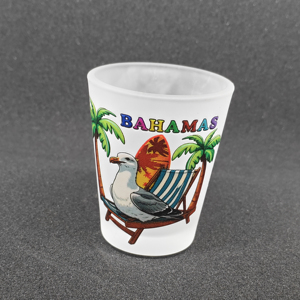 Vaso de Vino al por Mayor con Diseño de Palmera Oceánica, Souvenir Turístico, Vaso de Cerveza Personalizado, Mini Vaso de Chupito para Playa, Vaso de Chupito Esmerilado - Product Image 3