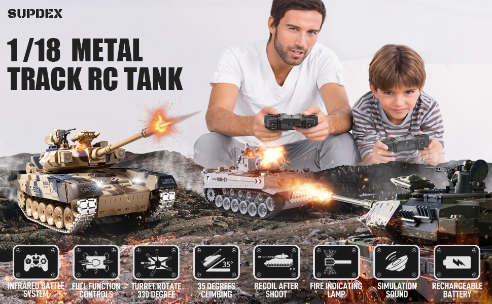 Wholesale 1/18 RUS T-90 RC Battle Tank Set Remote Control