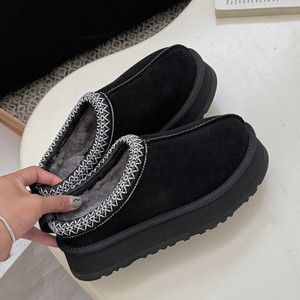 Stivali da Neve Termici Impermeabili in Tinta Unita con Pelliccia di Pecora, Suola Spessa, Ciabatte alla Moda da Donna in Taglie Grandi - Product Image 3