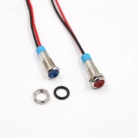 Lampe indicatrice d'équipement 12V/24V CC 100-240V CA LED blanc froid IP67 chromée à brancher sur panneau à trou de 6mm pour entrepôt