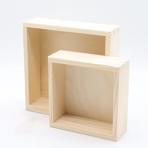 Dettagli artigianali incompiuti in <span class=keywords><strong>legno</strong></span> ombra scatola artigianale con cornice vuota segno fai da te che ispira il modello di testo personalizzato - Product Image 1
