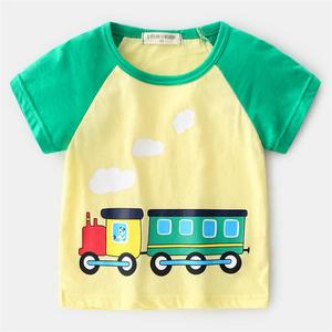 Ropa al por Mayor para Niños Coreanos, Camiseta de Algodón con Diseño de Auto, de Fábrica China - Product Image 2