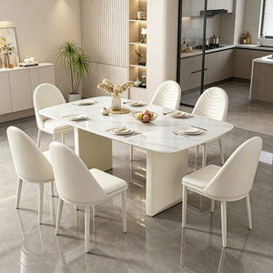 Mesa de Comedor Rectangular Moderna de Mármol para 6 Personas, Diseño Minimalista, Muebles para el Hogar - Product Image 6