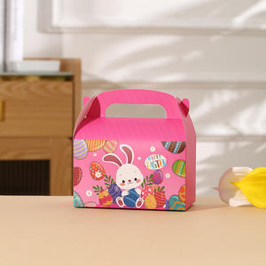 Caja de Papel Blanca con Asa y Diseño de Conejito de Pascua para Guardar Dulces y Chocolates, Caja de Regalo para Fiestas - Product Image 3