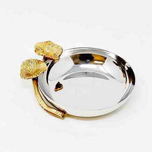 Assiette ronde de service en acier inoxydable pour la décoration intérieure Plateau de service de fruits en aluminium de vente chaude pour la décoration intérieure - Product Image 1