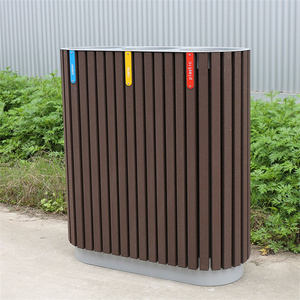 Outdoor Giant Heavy Duty Wooden Classified Garbage Receptacle <strong>Trash</strong> <strong>Can</strong> Airport <strong>Segregate</strong> Recycle Waste Bin Public Dustbin - Product Image 4