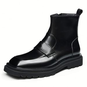 Bottes pour hommes à la mode, best-sellers de l'automne, bottes hautes avec motif crocodile, bottes en cuir formelles pour hommes - Product Image 5