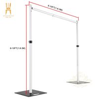 Kit de système de rideaux et de draperies, support réglable, alliage d'aluminium robuste, argent, toile de fond de haute qualité pour mariage, fête, événement
