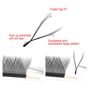 Extensiones de Pestañas XIUSUZAKI con Triple Punta en Forma de YY, 0.07mm, Cilios de Volumen Brasileño, Pestañas de Visón Sintético <span class=keywords><strong>Y</strong></span>, Extensiones de Pestañas <span class=keywords><strong>YYY</strong></span> - Product Image 5