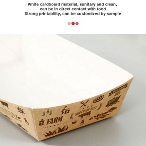 Cetak kustom Logo sekali pakai kertas bungkus Sushi nampan makanan wafel Crepe kotak nampan makanan perahu - Product Image 4