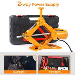 Venta al por mayor de fábrica: Gato <span class=keywords><strong>el</strong></span>éctrico de tijera universal de acero de 2T y 12V para kit de herramientas de reparación automotriz con fuente de alimentación bidireccional - Product Image 3