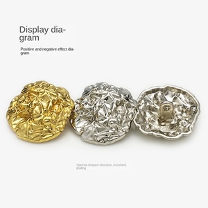 45MM Oversized <strong>Metal</strong> Pleated <strong>Buttons</strong> Gold Plated for Upscale Suit Coat - Product Image 5